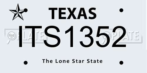ITS1352 Texas License Plate