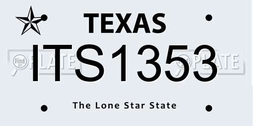 ITS1353 Texas License Plate