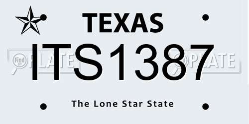 ITS1387 Texas License Plate