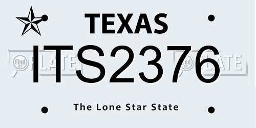 ITS2376 Texas License Plate