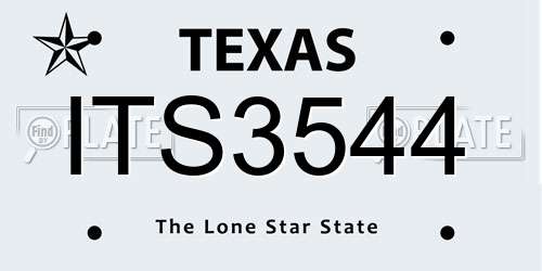 ITS3544 Texas License Plate