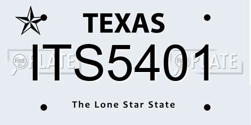 ITS5401 Texas License Plate