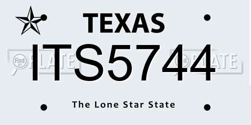 ITS5744 Texas License Plate