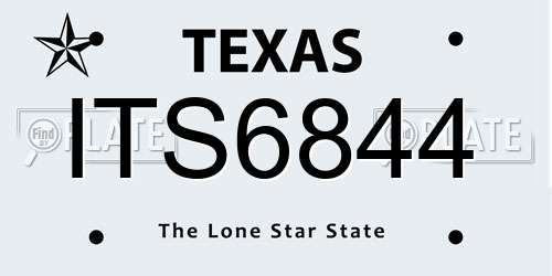 ITS6844 Texas License Plate