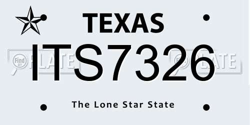 ITS7326 Texas License Plate