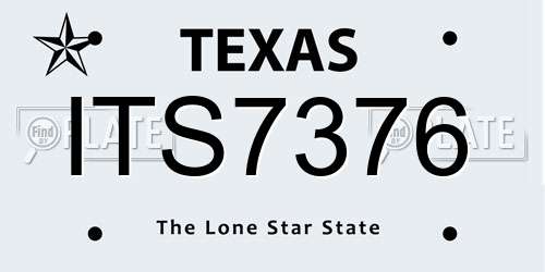 ITS7376 Texas License Plate