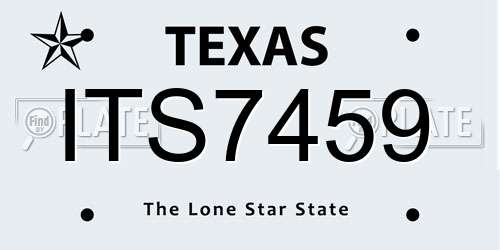 ITS7459 Texas License Plate