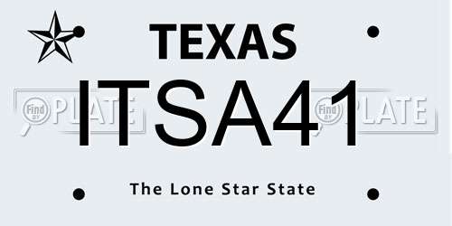 ITSA41 Texas License Plate
