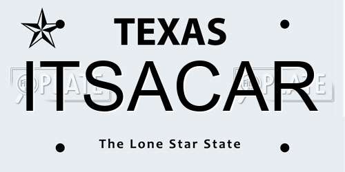 ITSACAR Texas License Plate