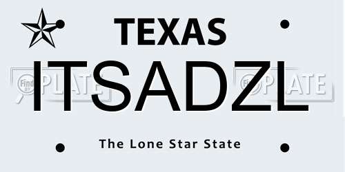ITSADZL Texas License Plate