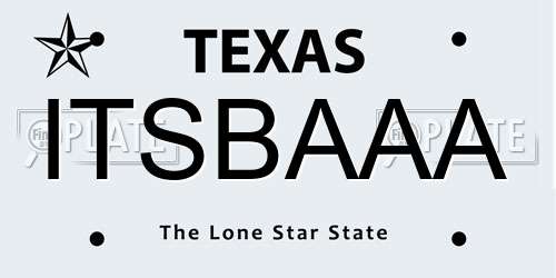 ITSBAAA Texas License Plate