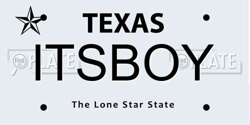 ITSBOY Texas License Plate