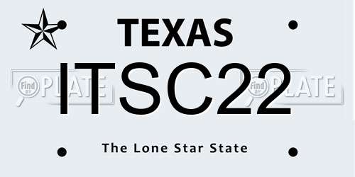 ITSC22 Texas License Plate