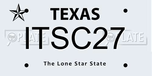 ITSC27 Texas License Plate