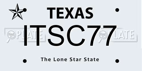 ITSC77 Texas License Plate