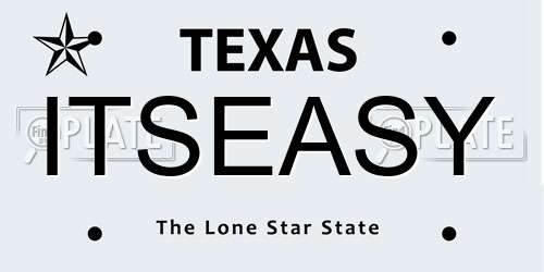 ITSEASY Texas License Plate
