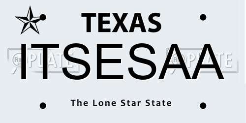 ITSESAA Texas License Plate