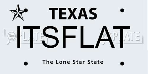 ITSFLAT Texas License Plate