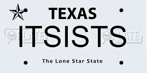 ITSISTS Texas License Plate