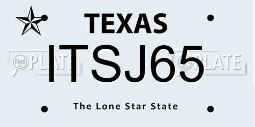 ITSJ65 Texas License Plate