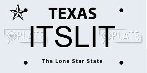 ITSLIT Texas License Plate