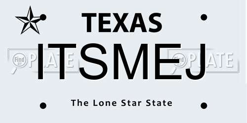 ITSMEJ Texas License Plate
