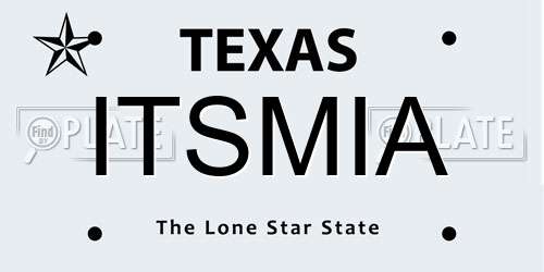 ITSMIA Texas License Plate