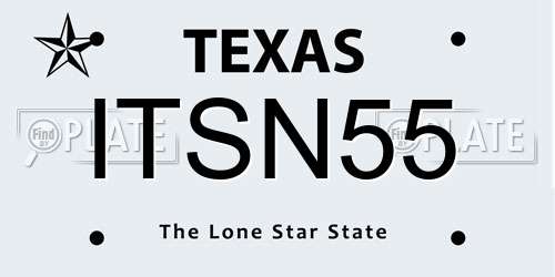 ITSN55 Texas License Plate
