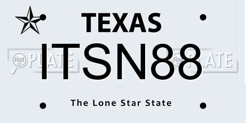 ITSN88 Texas License Plate