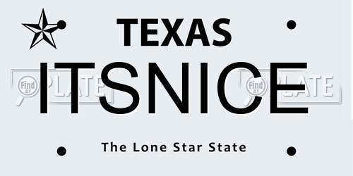 ITSNICE Texas License Plate