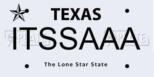 ITSSAAA Texas License Plate