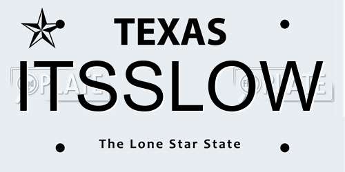 ITSSLOW Texas License Plate