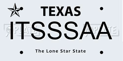 ITSSSAA Texas License Plate
