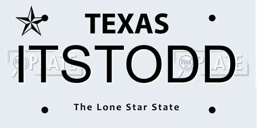 ITSTODD Texas License Plate