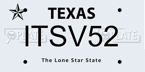 ITSV52 Texas License Plate