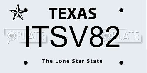 ITSV82 Texas License Plate