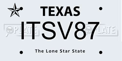 ITSV87 Texas License Plate