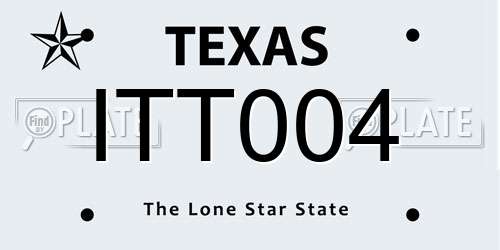 ITT004 Texas License Plate
