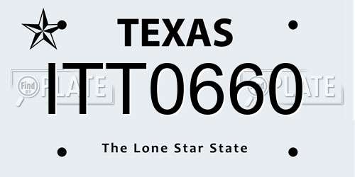 ITT0660 Texas License Plate