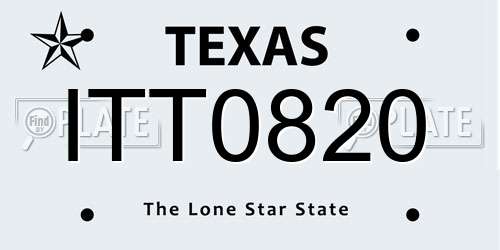 ITT0820 Texas License Plate