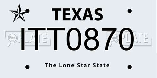 ITT0870 Texas License Plate