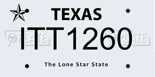ITT1260 Texas License Plate