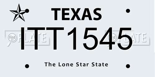 ITT1545 Texas License Plate