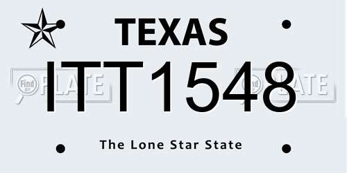 ITT1548 Texas License Plate