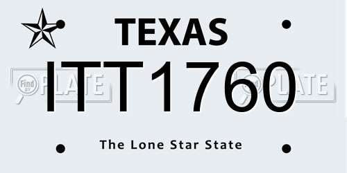 ITT1760 Texas License Plate