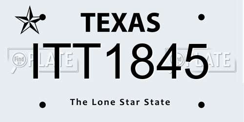 ITT1845 Texas License Plate