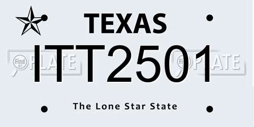 ITT2501 Texas License Plate