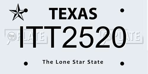 ITT2520 Texas License Plate