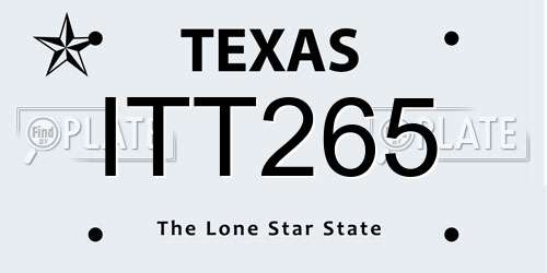 ITT265 Texas License Plate