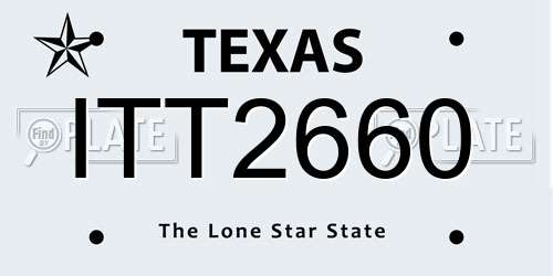 ITT2660 Texas License Plate